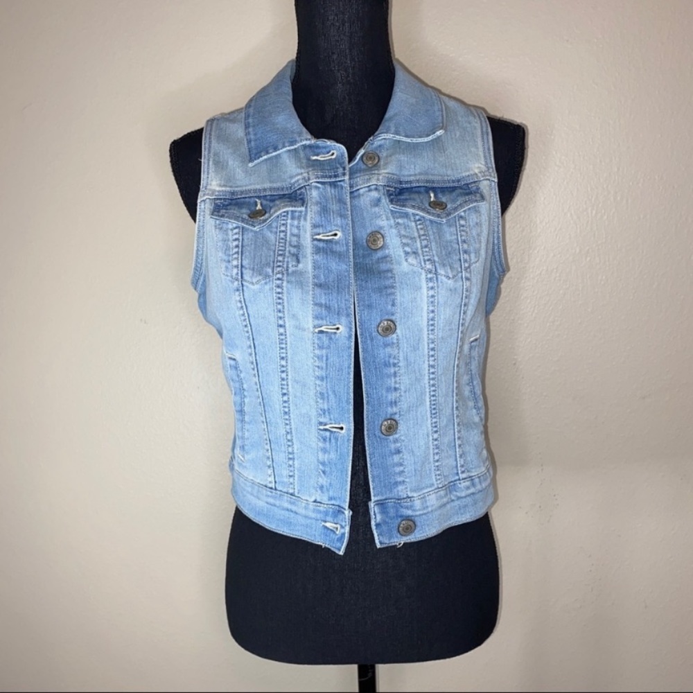 Old Navy Blue Ombré Jean Vest